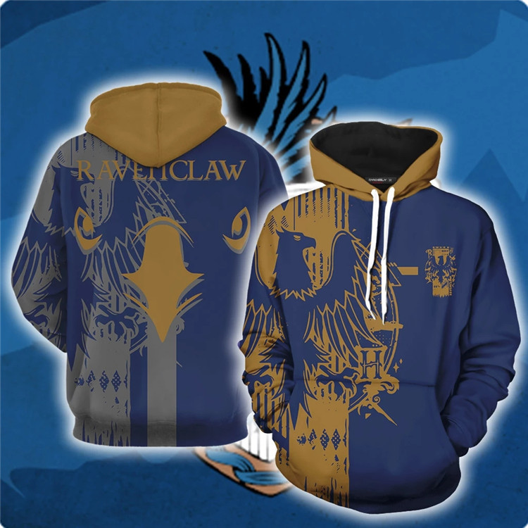 Áo Khoác Hoodie Khóa Kéo In Họa Tiết 3d Harry Potter