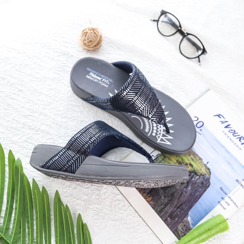 DÉP XỎ NGÓN NŨ SKECHERS XANH SIÊU ÊM SIÊU NHẸ