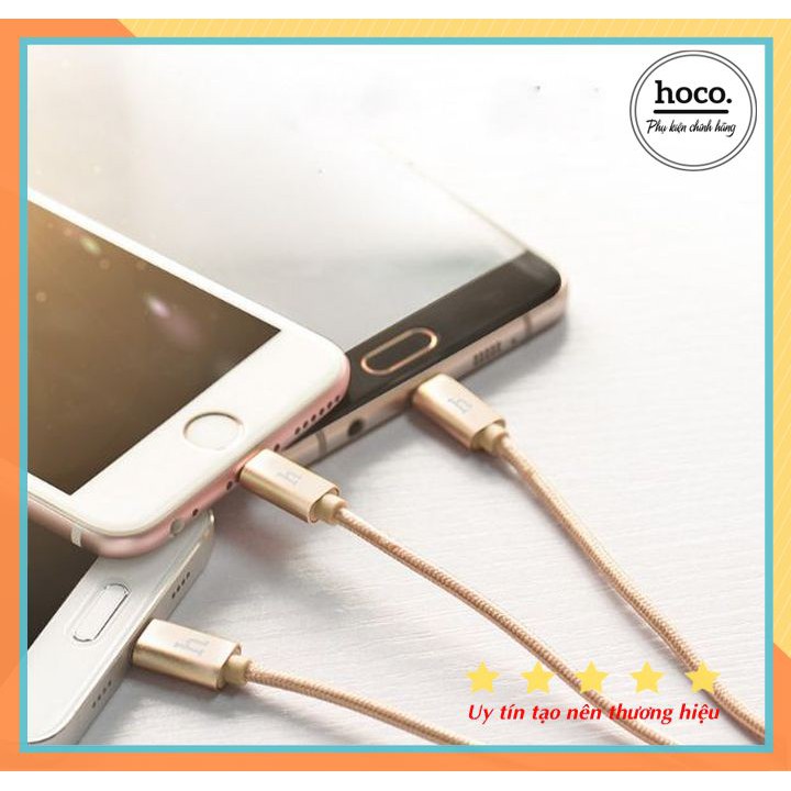 Cáp Sạc Dây Dù 3 Đầu Lightning + Micro + Type-C Hoco X2