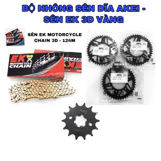 BỘ NSD AKEI - SÊN EK 3D VÀNG DÀNH CHO EX135 - EX150 - RAIDER FI - WINNER/SONIC