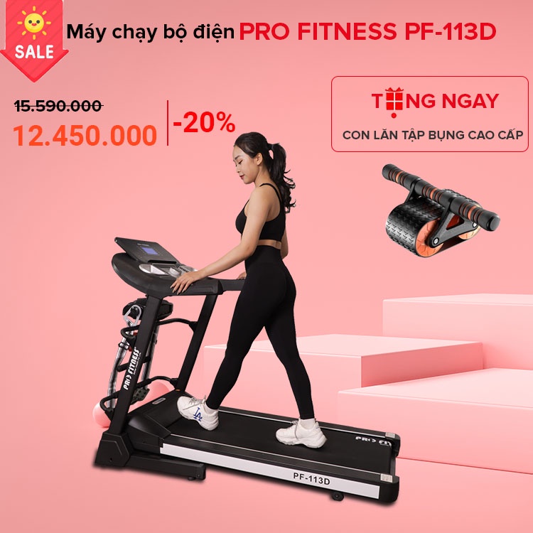Máy chạy bộ điện Pro Fitness PF-113DA New nâng độ dốc tự động + động cơ 2.5HP