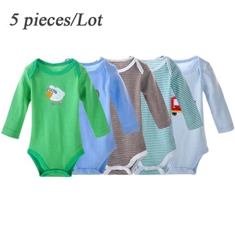 Bộ 5 bodysuits dài tay bé trai Carter's 6M