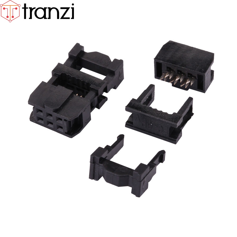 Đầu dập cáp 2.54mm IDE IDC 2x3P FC đen - túi 5 cái