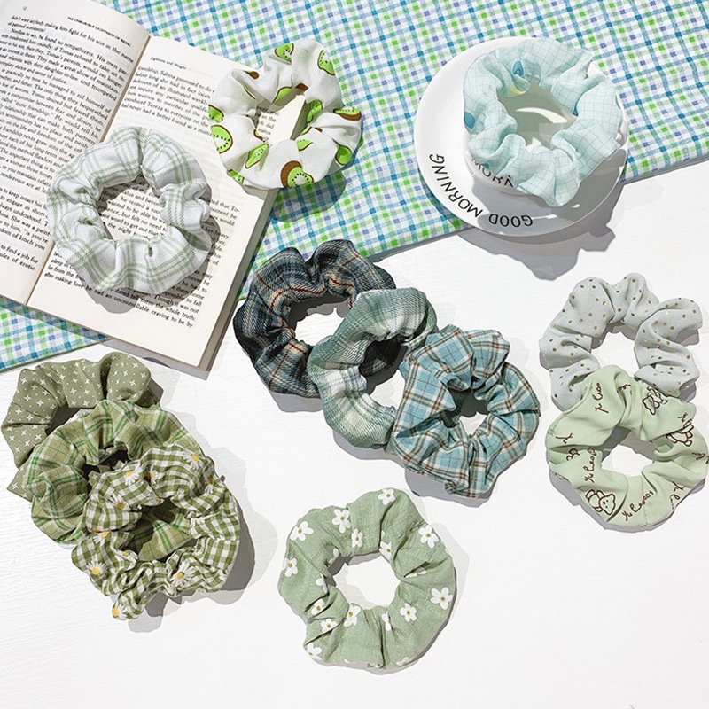 Dây Cột Tóc Bản Lớn In Họa Tiết Hoa Phong Cách Pháp Cổ Điển Thời Trang Cho Nữ