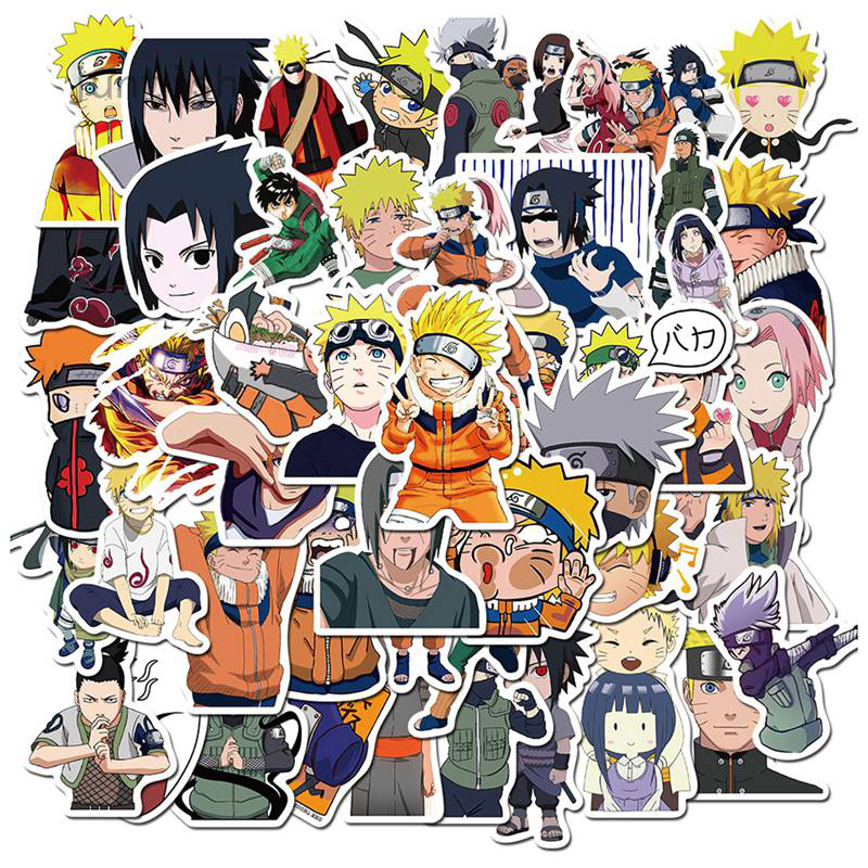 Set 50 Nhãn Dán Trang Trí Hình Nhân Vật Trong Phim Hoạt Hình Naruto