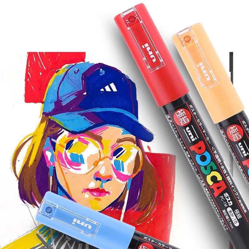 Set bút vẽ trên nhiều chất liệu Uni Posca Paint Marker