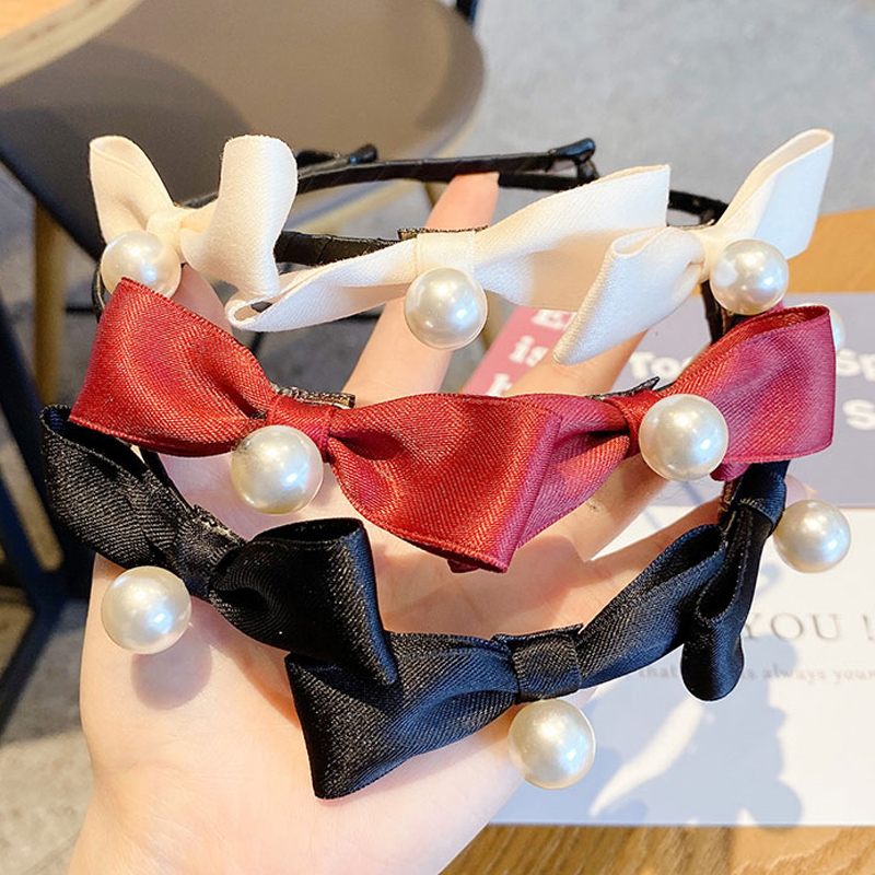 Cài tóc nhung đính ngọc trai thời trang phong cách Lolita