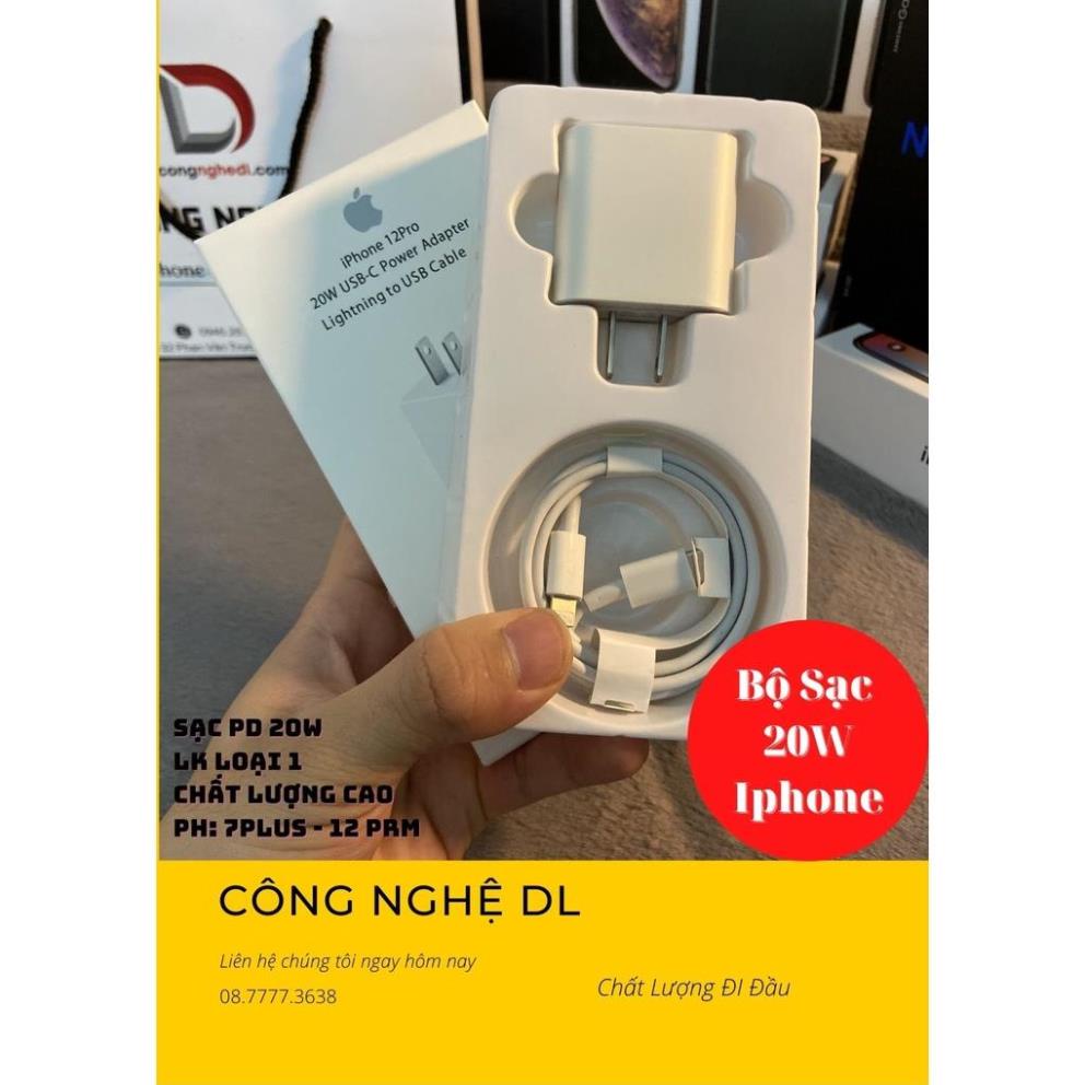 Bộ sạc nhanh PD 18W 20W cho iphone ipad, củ xạc và dây cáp type c to lightning cho IP 6 7 8 x xs xr xsmax 11 11pro 12