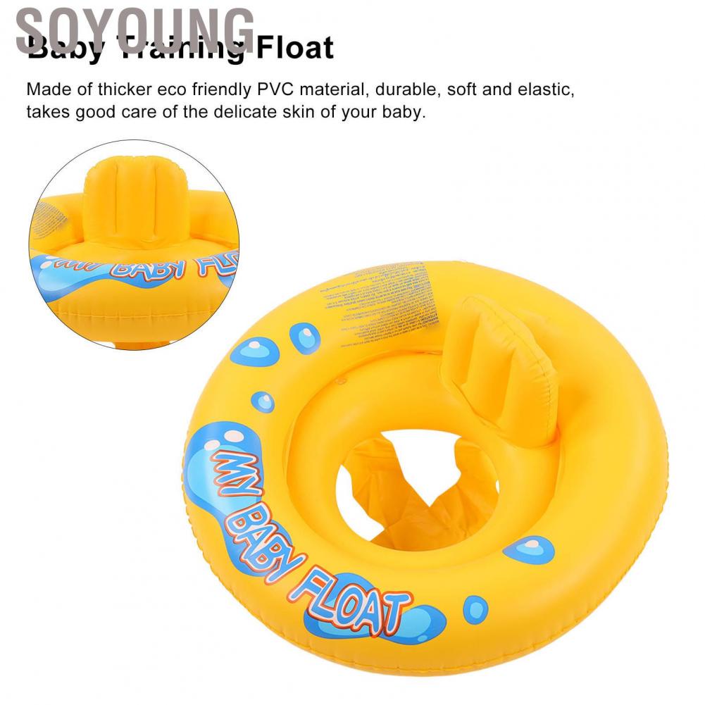 Soyoung Training Seat Float Soft Double Air Chamber Thick Baby Pool Floats Yellow with Safety Seat for Bathtub