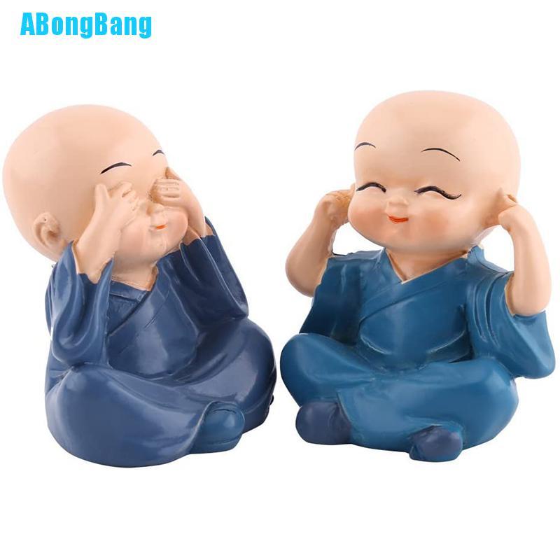 Bộ 4 Tượng Chú Tiểu Nhỏ Để Bàn Trang Trí Sân Vườn