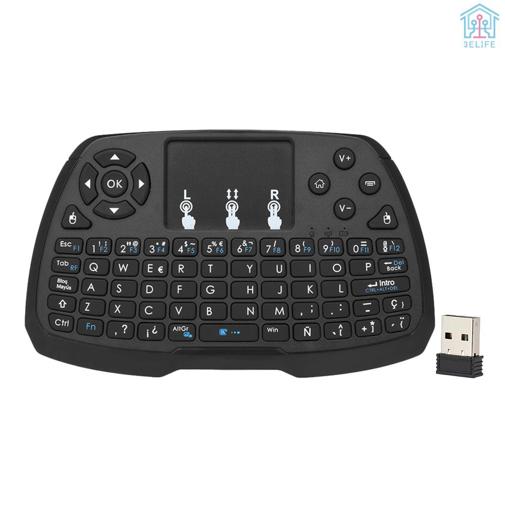【E&V】Spanish Version 2.4GHz Wireless Keyboard Touchpad Mouse Handheld Remote Control for TV BOX Smart TV PC Notebook