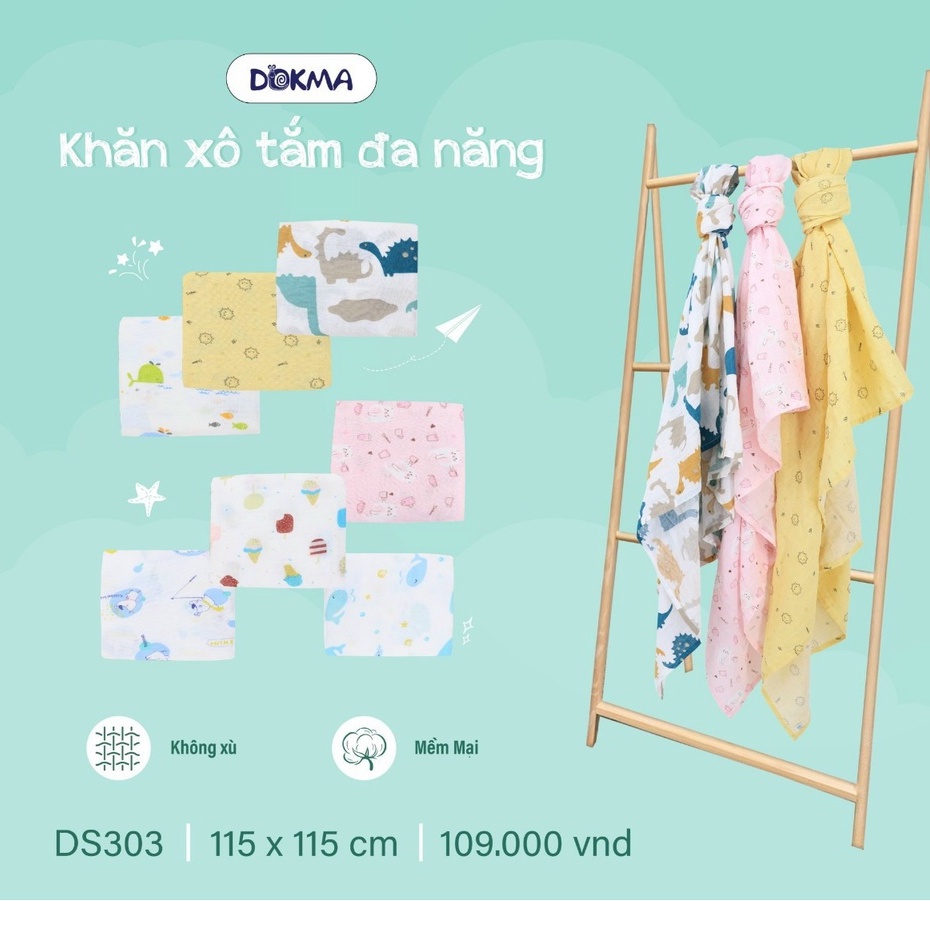 (màu ngẫu nhiên)Khăn tắm đa năng Dokma DS303 118*112CM