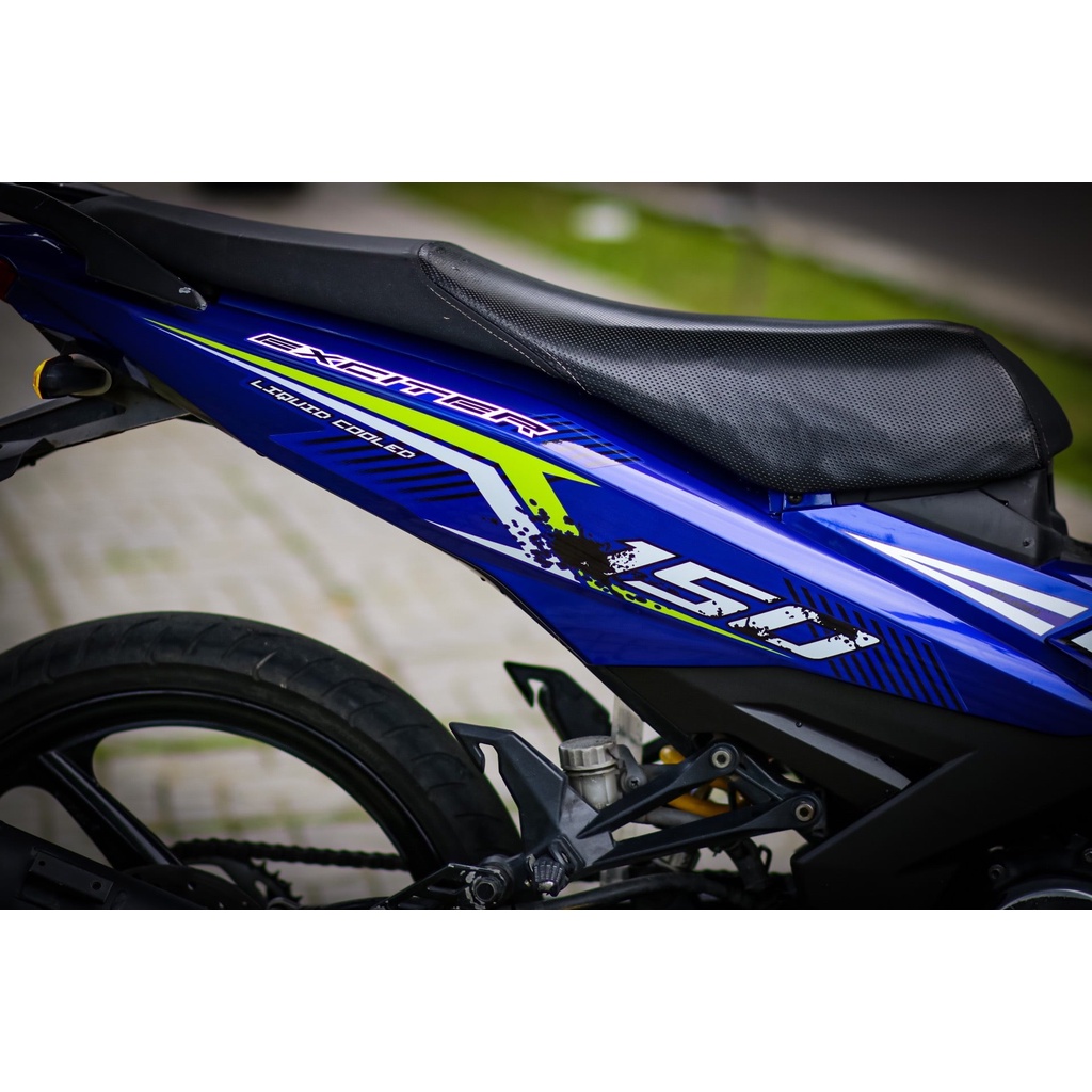 Tem Rời Dán Xe Exciter 150 Mẫu EX Xanh Trắng Cực Đẹp, Hàng 3 Lớp Chất Lượng Cao .Team Decal