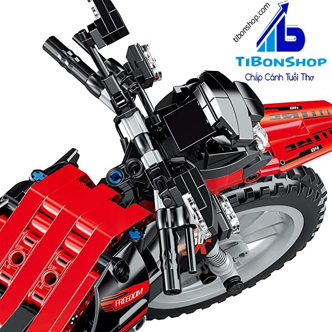 Lắp ráp xếp hình ghép Technic xe mô tô cào cào - xe máy địa hình siêu ngầu Zhegao QL0440