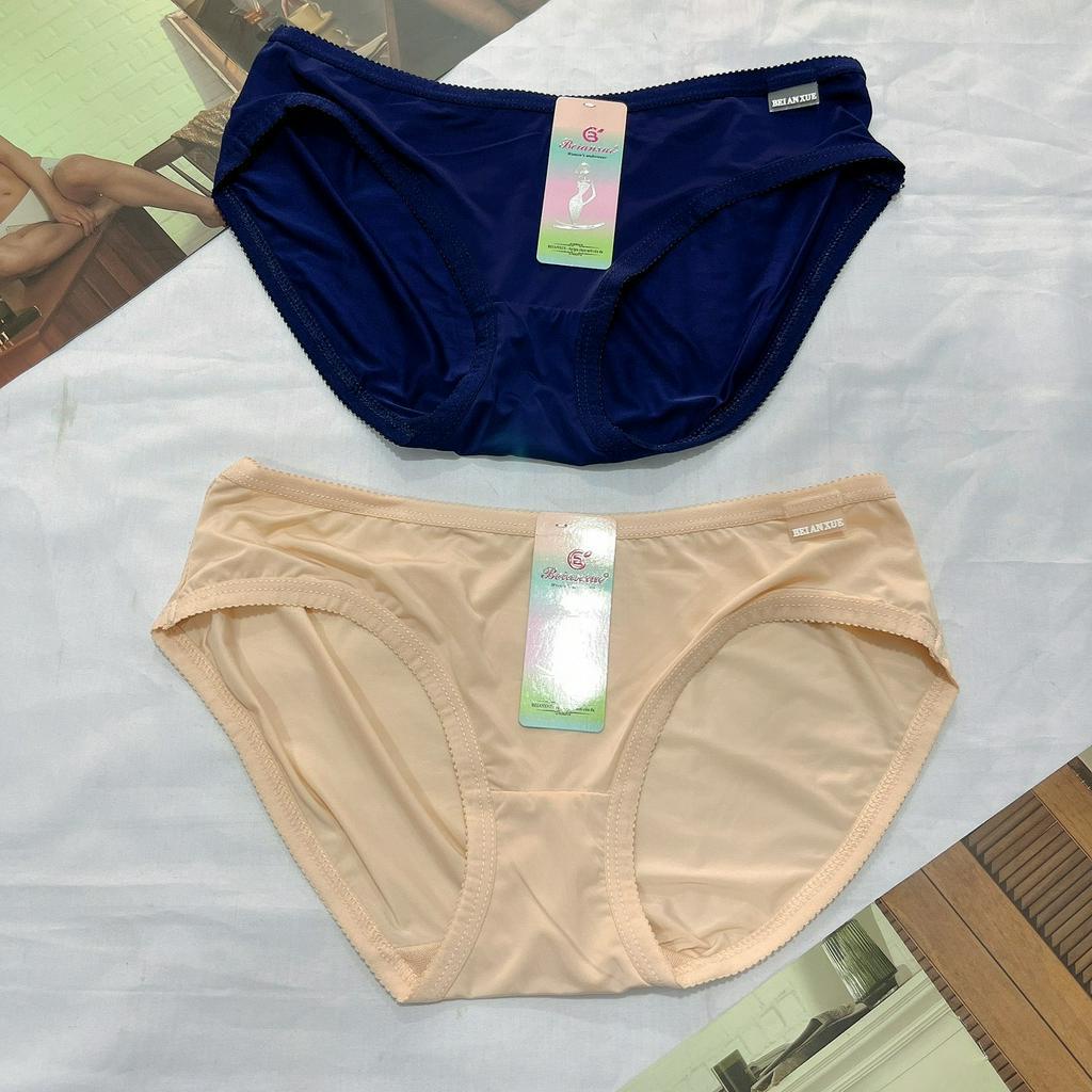Quần lót nữ thun lạnh trơn cạp thấp lưng chất liệu mềm mịn thoáng mát size 40kg-55kg