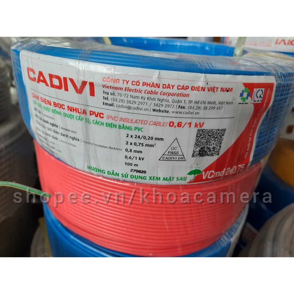 Dây điện Cadivi VCmd 2x0.75 - 0,6/1kV