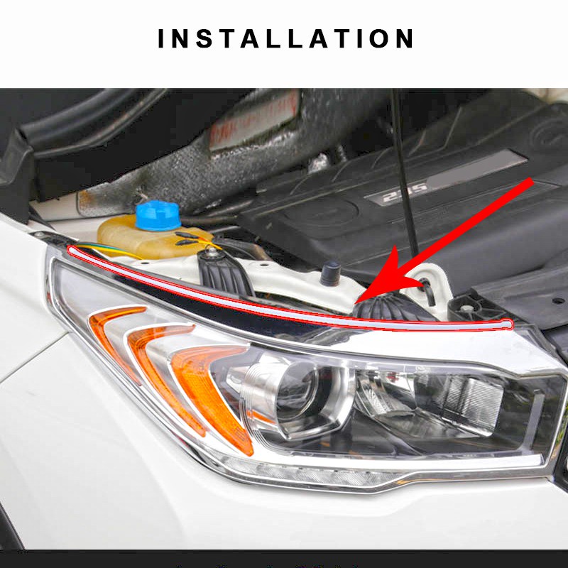 Set 1/ 2 Dải Đèn LED Hai Màu Chống Thấm Nước Gắn Trang Trí Đèn Pha Xe Hơi / Xe Máy
