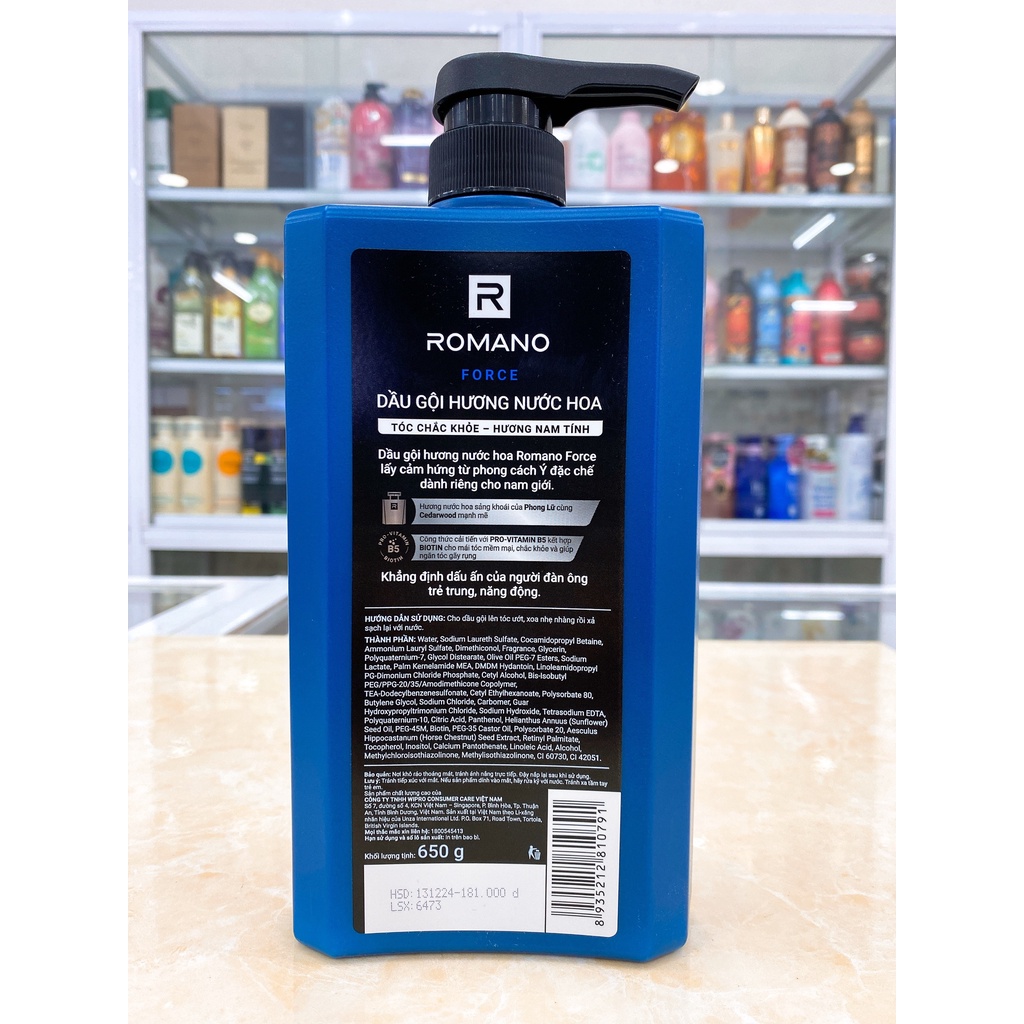 Dầu Gội - Sữa Tắm Romano Force 650g Chính Hãng Công Ty