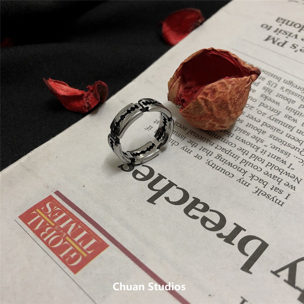Nhẫn Titan Thời Trang Đường Phố Cổ Điển Cá Tính Cho Nam Nữ
