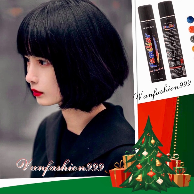 2 chai Keo xịt tóc đen tạm thời 80ml.