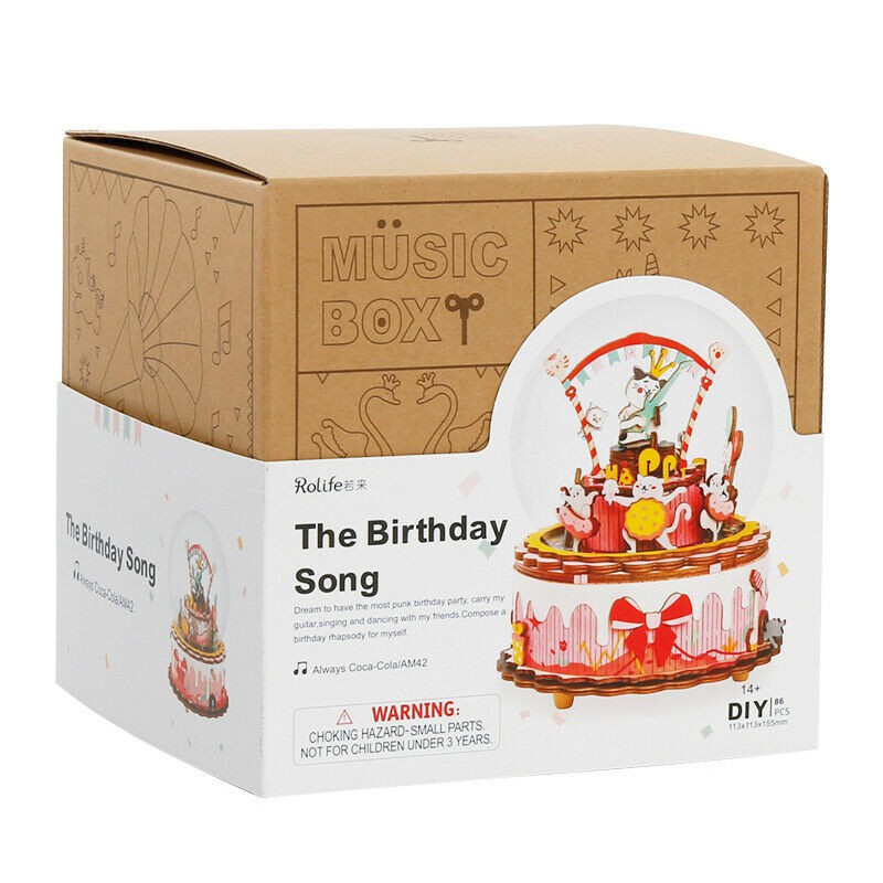 [BẢN XUẤT KHẨU TIẾNG ANH] Hộp nhạc gỗ The Happy Birthday Song DIY Robotime