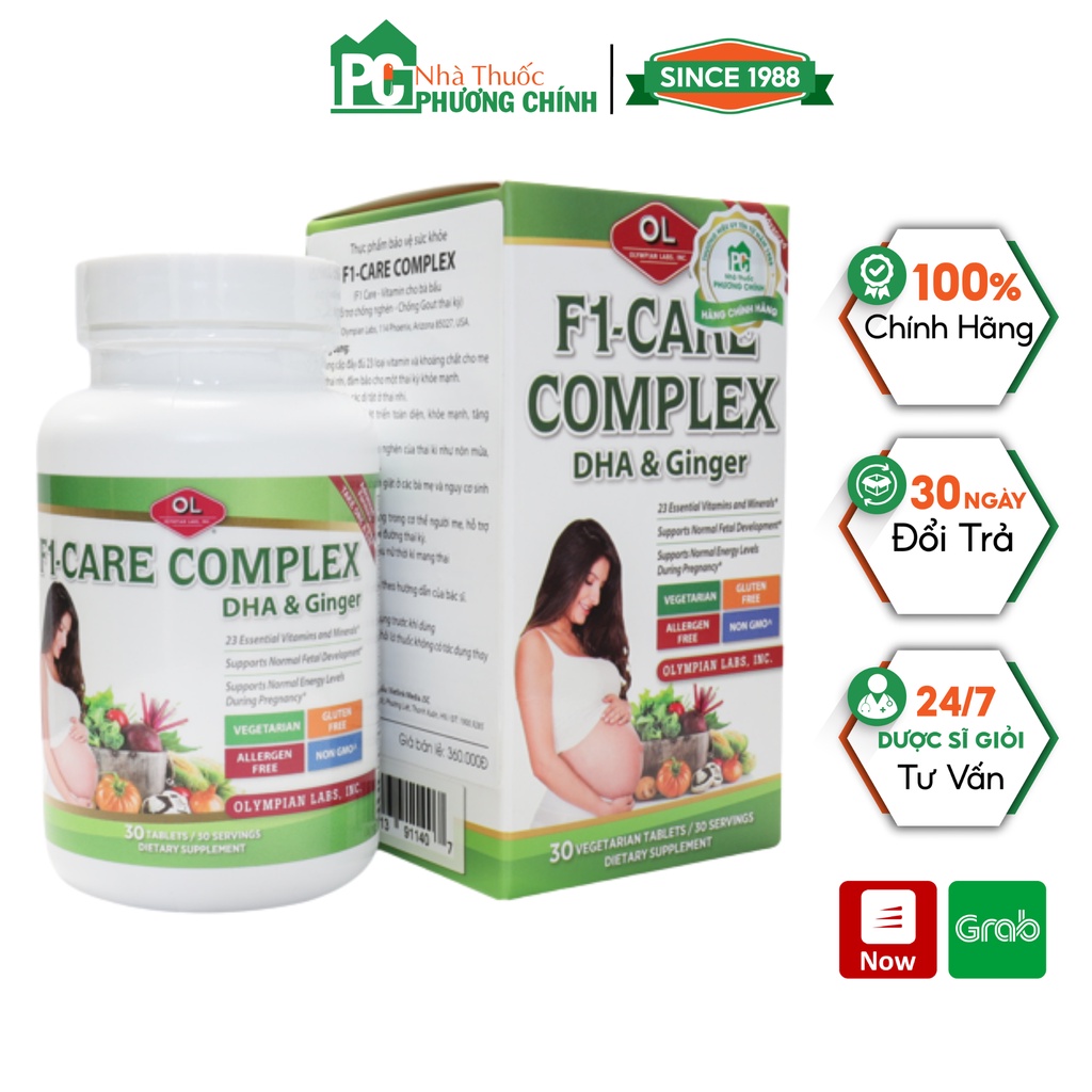 Vitamin Tổng Hợp Cho Bà Bầu F1 Care Complex Olympian Labs - Bổ Sung Vitamin Và Khoáng Chất Cho Bà Bầu 30 viên