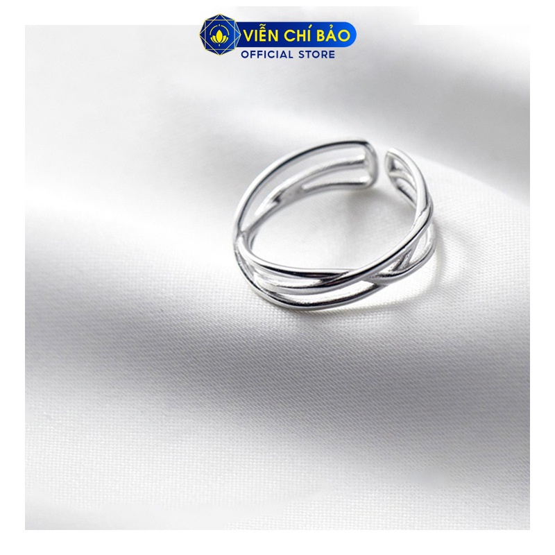 Nhẫn bạc nữ ngón út hình đan chéo chất liệu bạc 925 thời trang phụ kiện trang sức nữ Viễn Chí Bảo N000424