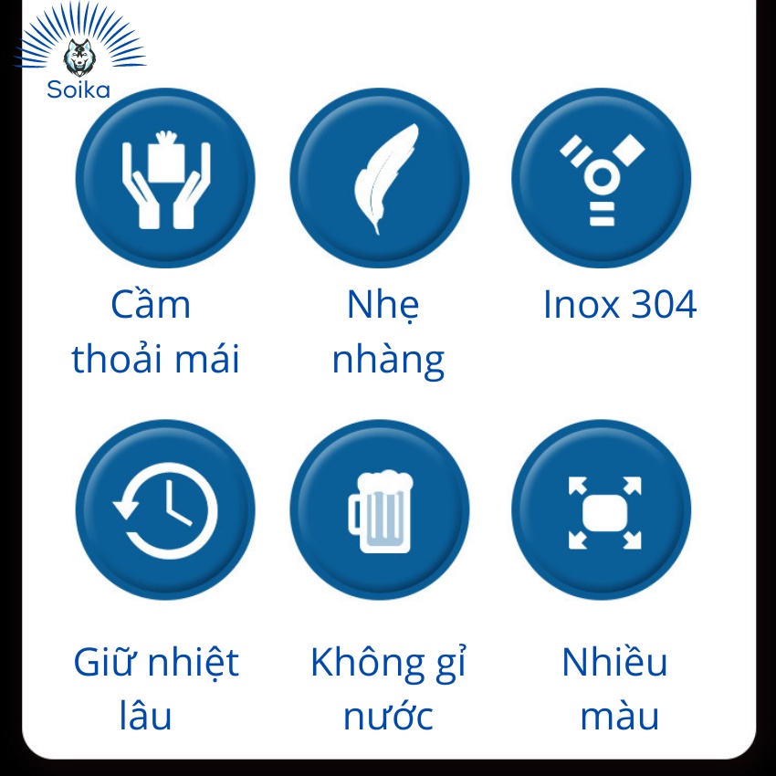 Bình Giữ Nhiệt Cute Cho Bé SOIKA ST01300 Inox 304 300ml Họa Tiết Mèo Con Nhiều Màu