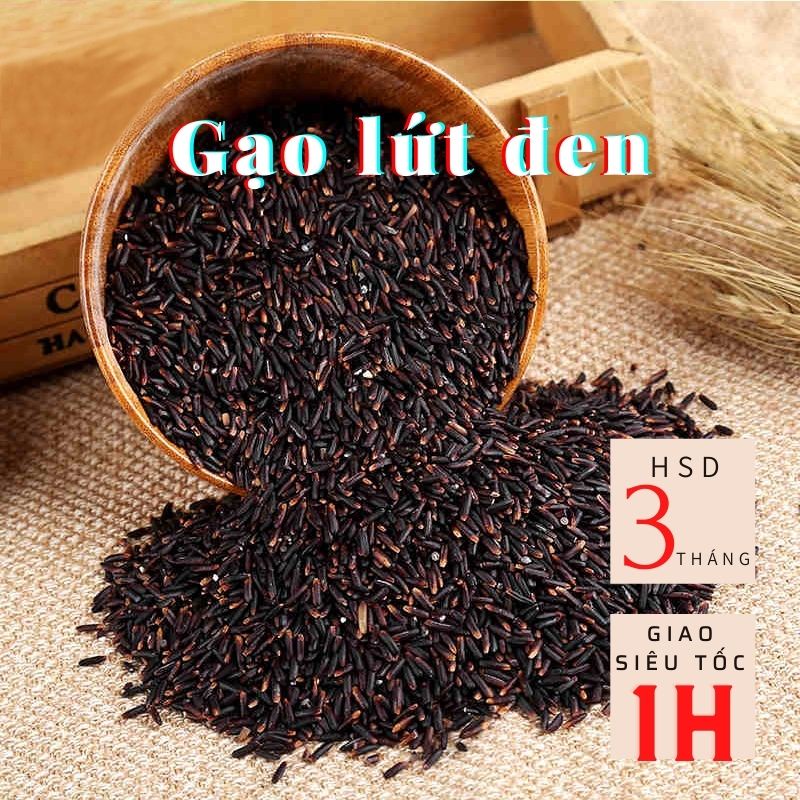 Gạo lứt đen dẻo Điện Biên giảm cân túi 1KG hút chân không