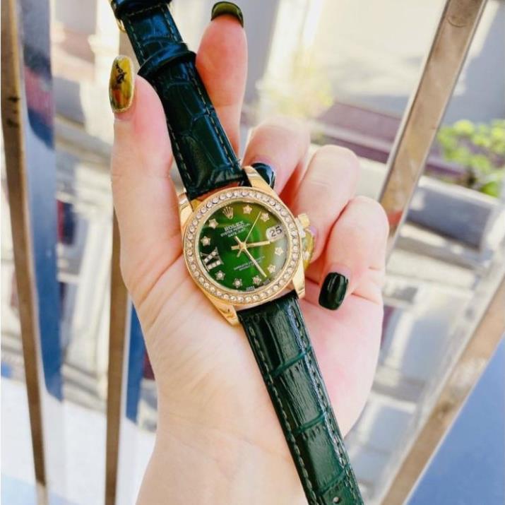 Đồng hồ Rolex nữ dây da nhẹ nhàng thanh lịch phong cách hàn xẻng