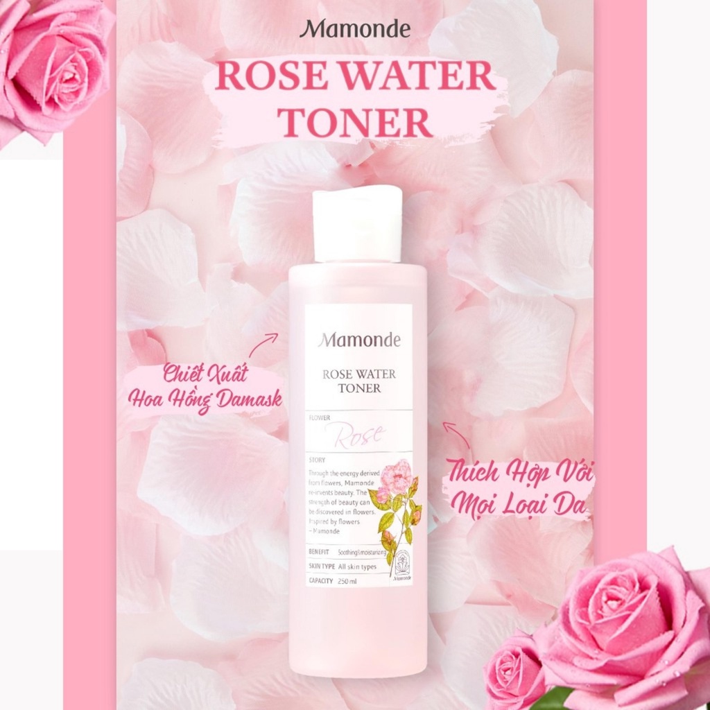 Nước Hoa Hồng Mamonde - Toner Nước Cân Bằng Da Làm Sạch Và Cung Cấp Độ Ẩm 250ml