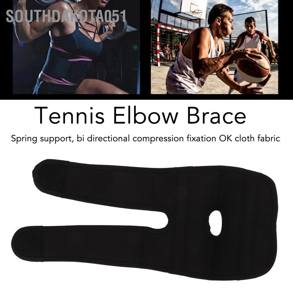 Southdakota051 Tấm lót khuỷu tay Chống va chạm Có thể điều chỉnh Lò xo Hỗ trợ Nẹp cho Bài tập Bóng rổ Tennis