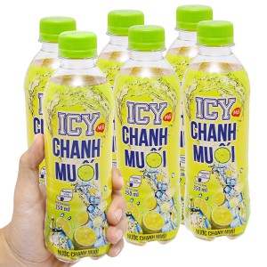 Lốc 6 chai nước ICY Chanh muối - Chai 350ml Vinamilk