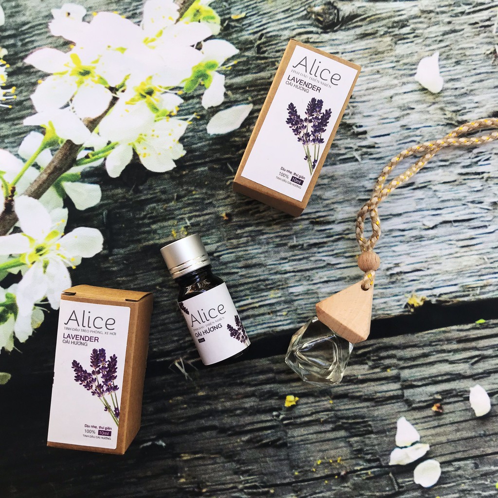 Tinh dầu Oải Hương treo Alice 10ml- Tinh dầu treo phòng/ tủ quần áo/ treo xe hơi chống say xemui