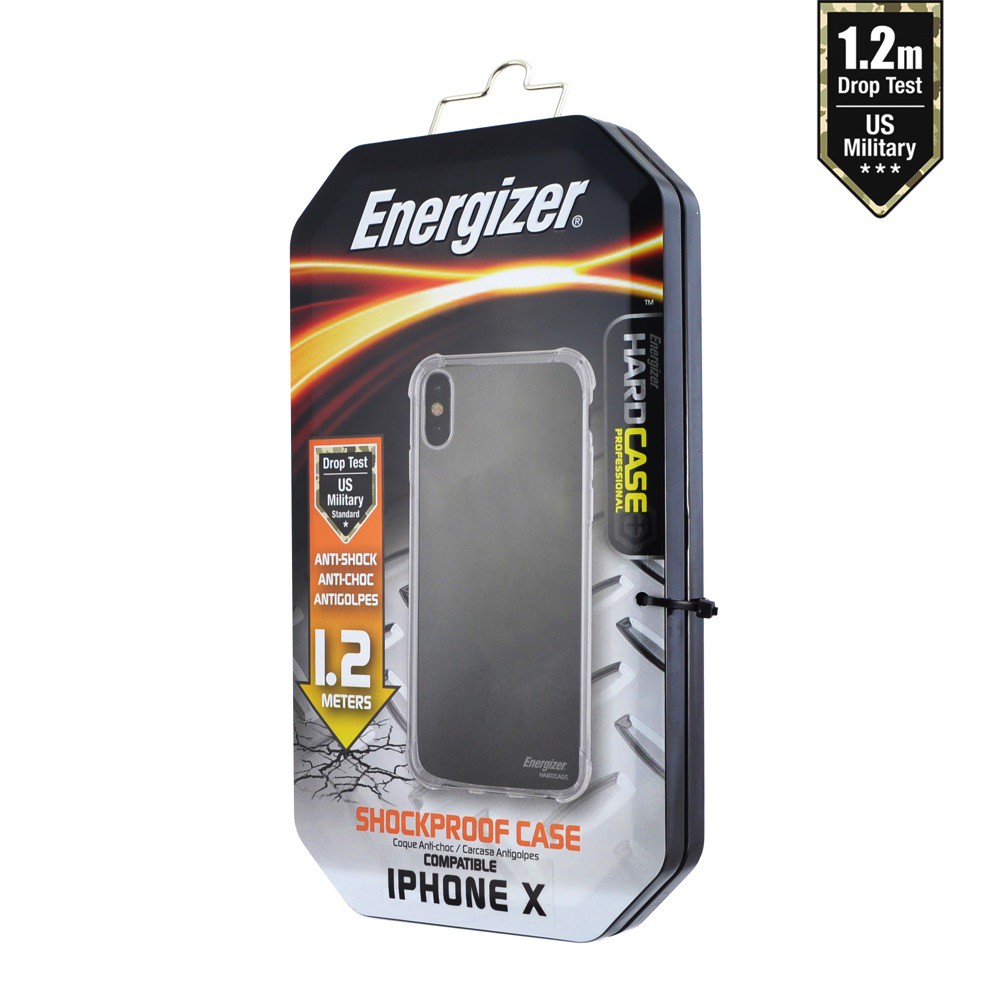 Combo sạc dự phòng 10,000mAh UE10053 + Ốp lưng chống sốc 1.2m cho iPhone X (trong suốt Energizer HC )- ENCMA12IP8TR