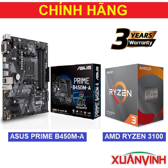 COMBO Bộ Vi Xử Lý AMD RYZEN 3100 + Bo Mạch Chủ ASUS PRIME B450M-A (NEW 100%, CHÍNH HÃNG) | BigBuy360 - bigbuy360.vn