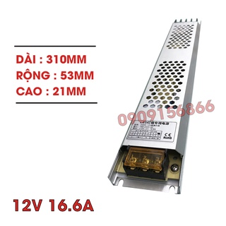 Nguồn 12v 16,6a siêu mỏng