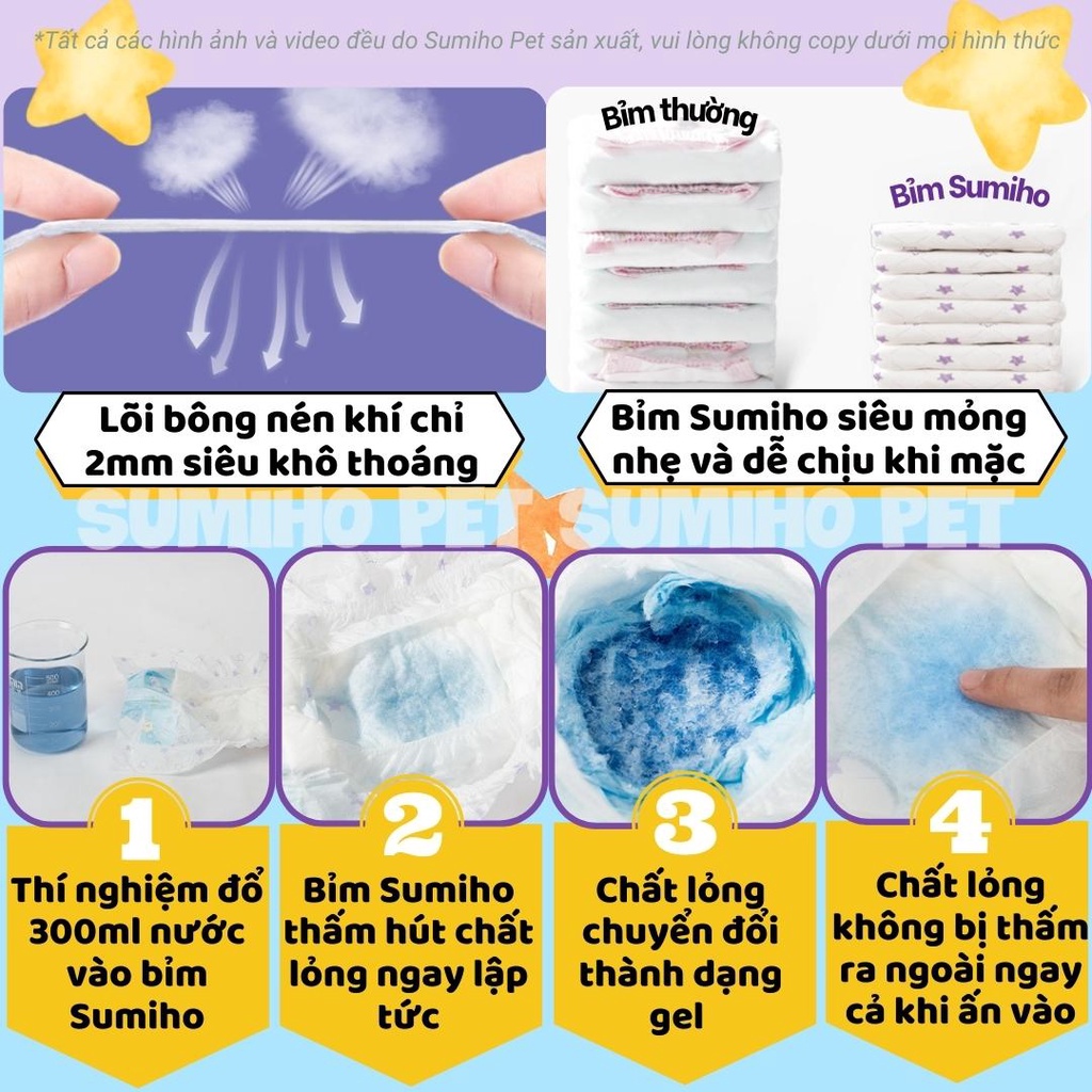 1 miếng bỉm tã cho chó mèo Sumiho Space (bỉm quần và bỉm quấn bụng)