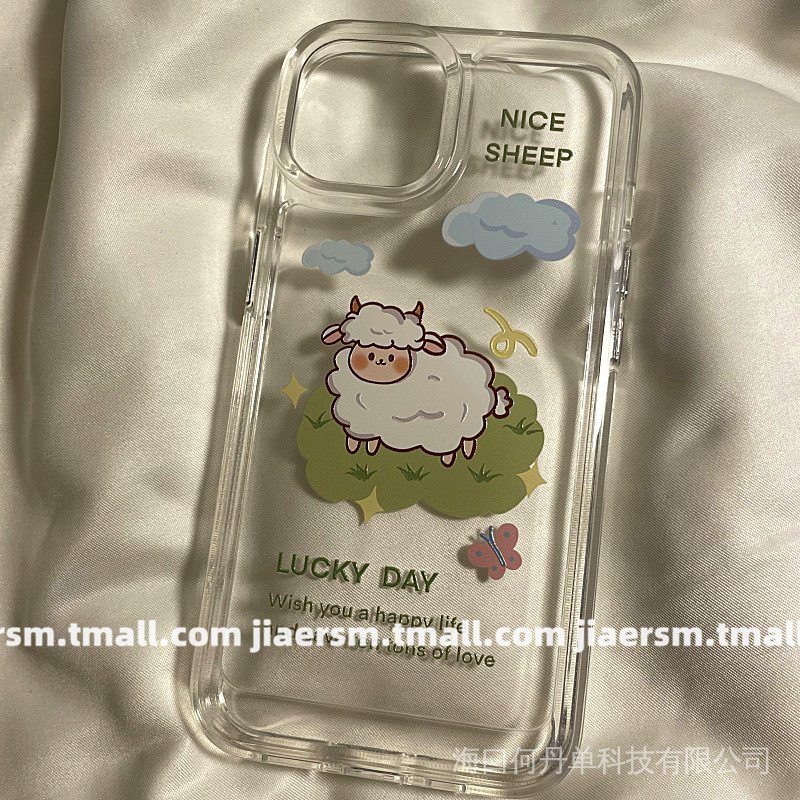 Cute cartoon lamb shipped on the same day for iphone13pro max Apple 12 phone case iphone11 soft silicone xsmax transparent x/xr Japanese and Korean Style 8plus women's all-inclusive drop protection cover YU04