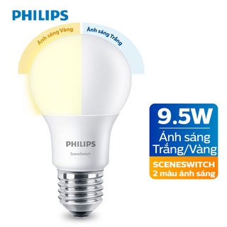 Bóng đèn LED Philips Scene Switch 9.5W đổi màu ánh sáng 3000K 6500K E27 thumbnail