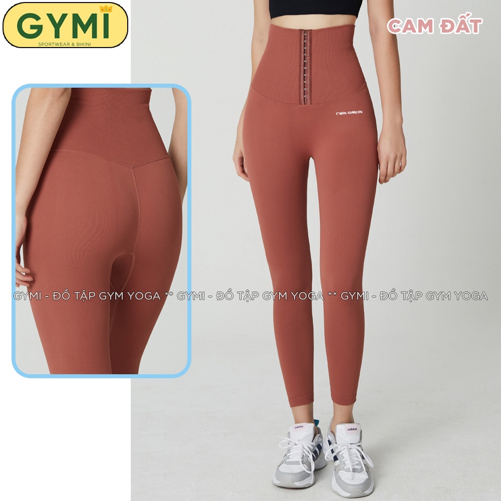 Quần tập gym yoga nữ gen bụng latex QD44 GYMI Cmon chất dệt kim co giãn tạo eo thon nâng mông