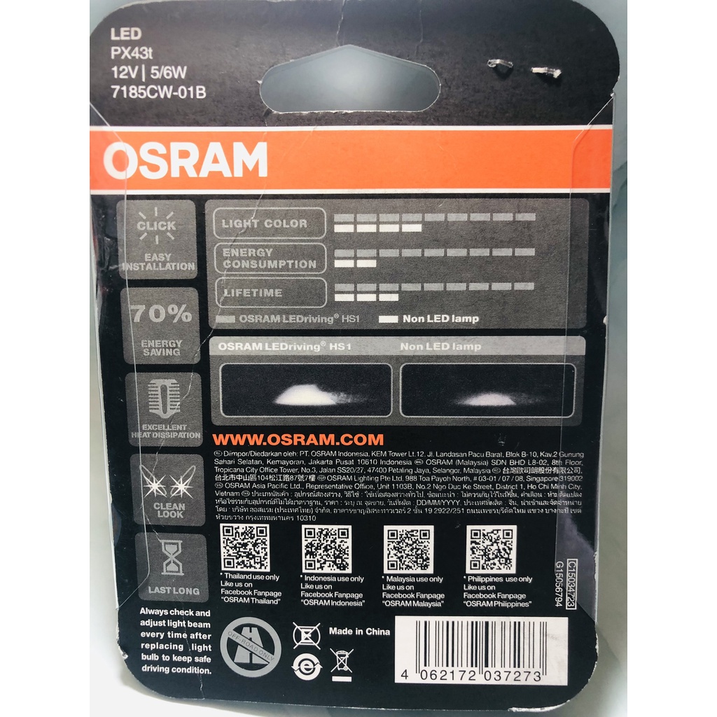 / Đèn Xe Máy/ Đèn Pha OSRAM H4 Led 3 Cob 6000K Cho Ánh Sáng Trắng 2000Lm 18W, tuổi thọ dài, tiết kiệm năng