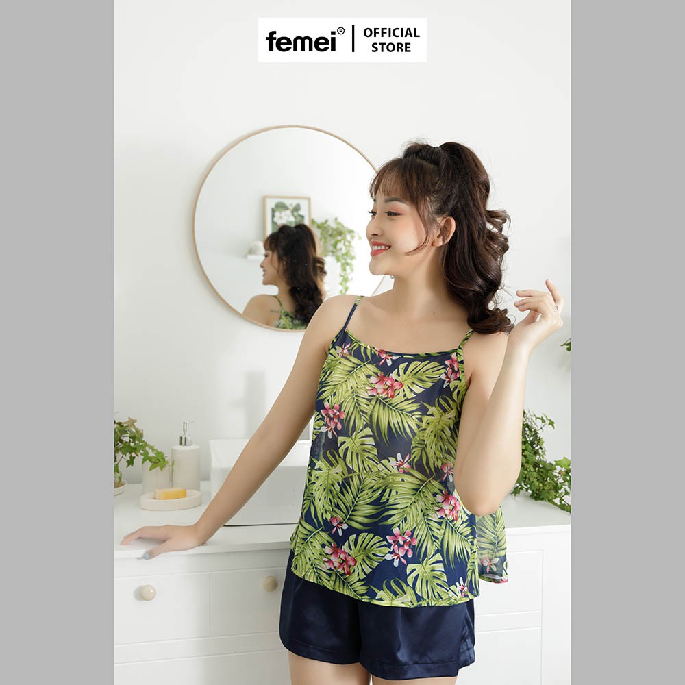 [Mã LT50 giảm 50k đơn 250k] FEMEI - Set bộ áo 2 dây quần short GAVY FEM015