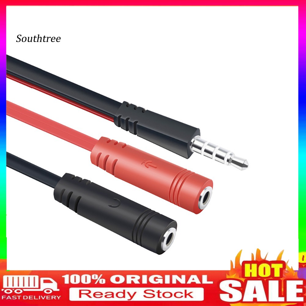 Dây Cáp Chia Cổng Âm Thanh 1 Đầu Đực Sang 2 Đầu Cái 3.5mm Cho Điện Thoại Laptop Pc
