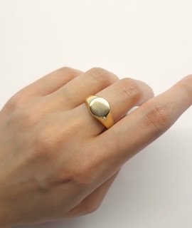 Nhẫn Signet Ring bạc 925 mạ vàng 18k