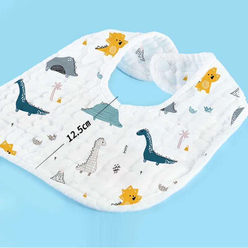 Yếm Ăn Cotton Dày Dặn Chống Thấm Nước 24 Giờ Dành Cho Bé