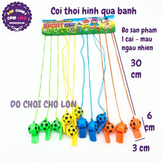 Đồ chơi còi thổi phát ra âm thanh hình quả banh bằng nhựa (1 cái)
