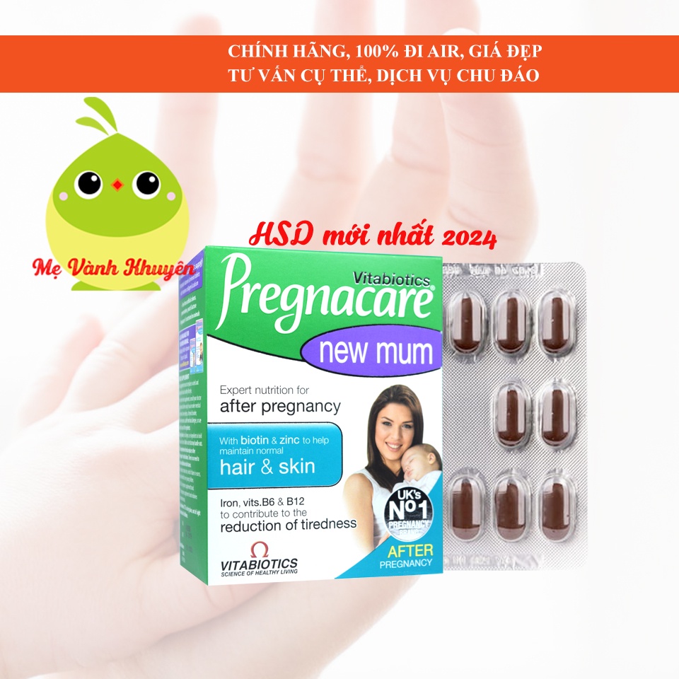 Vitamin cải thiện tóc và da cho mẹ sau sinh Pregnacare New Mum, UK (56v)