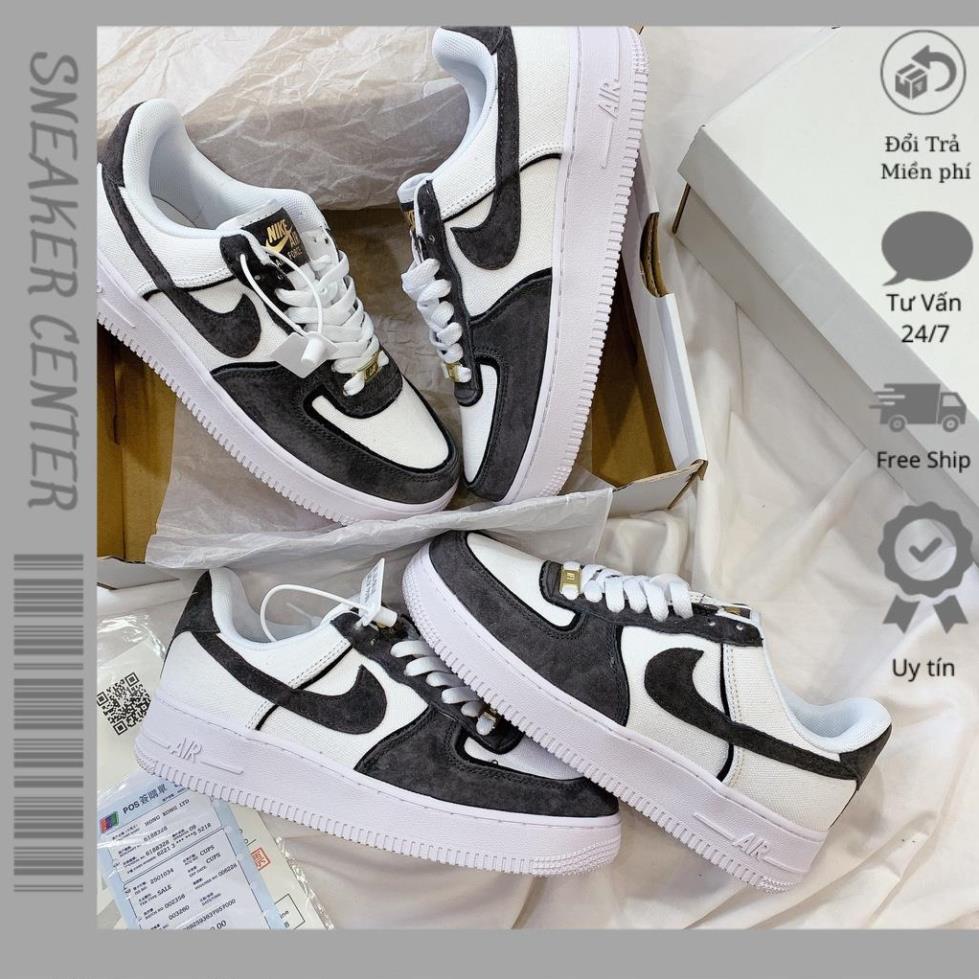 Giày_Nike AF1 Xám Lông Chuột Offwhite 🎁 FREESHIP 🎁, Giày_Nike Air Force 1 Cổ Thấp Nam Nữ Bản Đẹp Hot