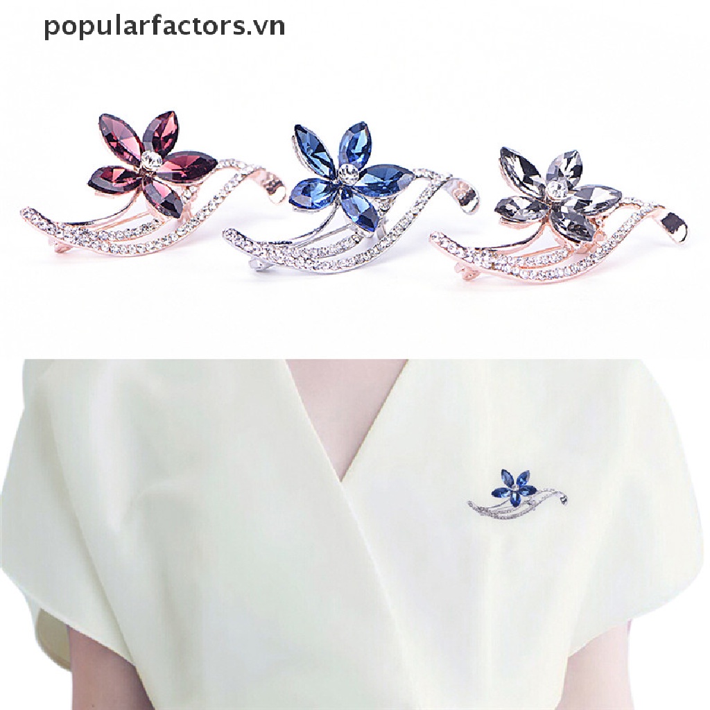 Ghim Cài Áo Hình Hoa Đính Đá Pha Lê Thời Trang
